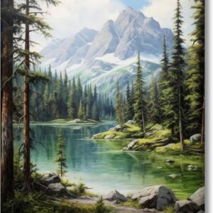 paint by numbers adult cylinder canvas landscape forests diy set adults wrinkle free canvas with brushes acrylic pigment 40 × 50 cm (frameless)