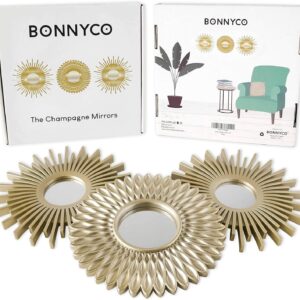 wall mirrors pack of 3 round gold mirrors for living room